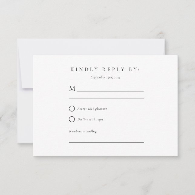 Montanhas do inverno Casamento de Pinheiros RSVP (Frente)