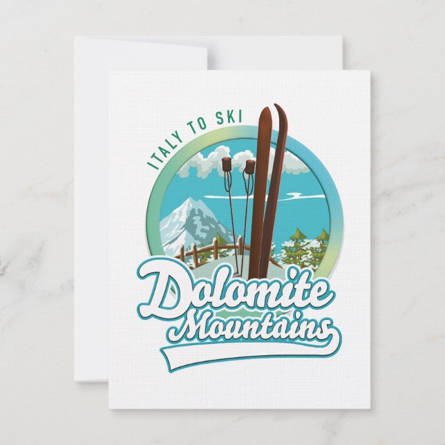 montanhas dolomitas Itália logotipo esqui (Verso)