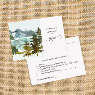 Montanhas e Árvores Rustic w Meal RSVP Card