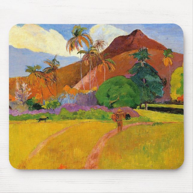 "Montanhas em Tahiti" - Paul Gauguin Mousepad (Frente)