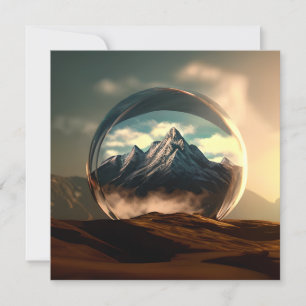 Montanhas em um globo de bolhas