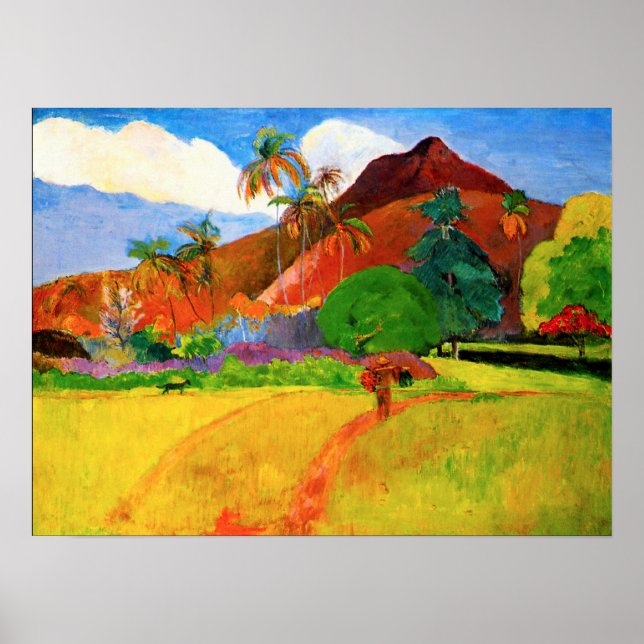Montanhas Gauguin no Poster de Taiti (Frente)