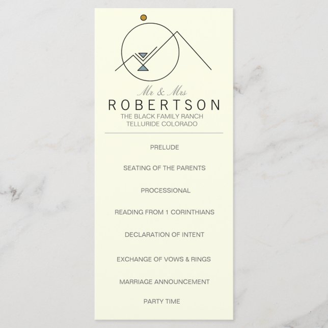 Montanhas Geométricas Boho | Cartão de Casamento (Frente)