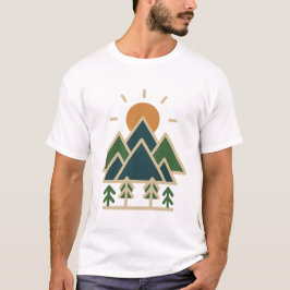 Montanhas Geométricas Modernas Adventure T-Shirt |