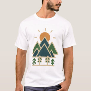 Montanhas Geométricas Modernas Adventure T-Shirt  