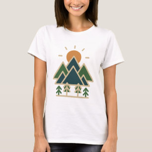 Montanhas Geométricas Modernas Adventure T-Shirt  