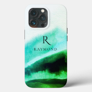 Montanhas Na moda verdes Chic Paisagem Monogramada