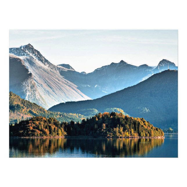 Montanhas na Noruega, fotografia cênica (Frente)