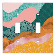 Montanhas, paisagem, colagem, verdes escuros, ferr