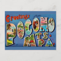 Montanhas Pocono Cartão Postal Antigo