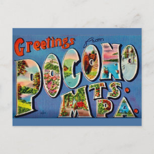 Montanhas Pocono Cartão Postal Antigo