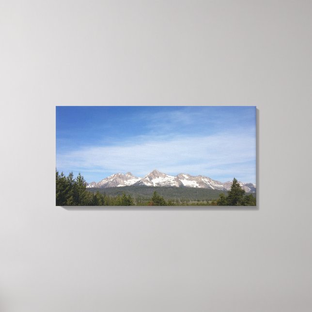 Montanhas Sawtooth Idaho Impressão em Tela 32×16 (Frente)