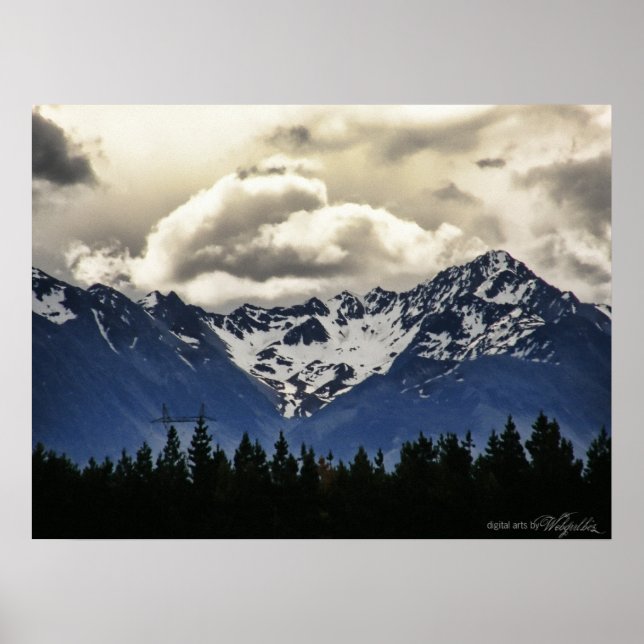 Montanhas Snowy : Lago Tekapo : Poster da Nova Zel (Frente)