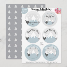 Montanhas Toppers de Cupcake, Convite para Chás de