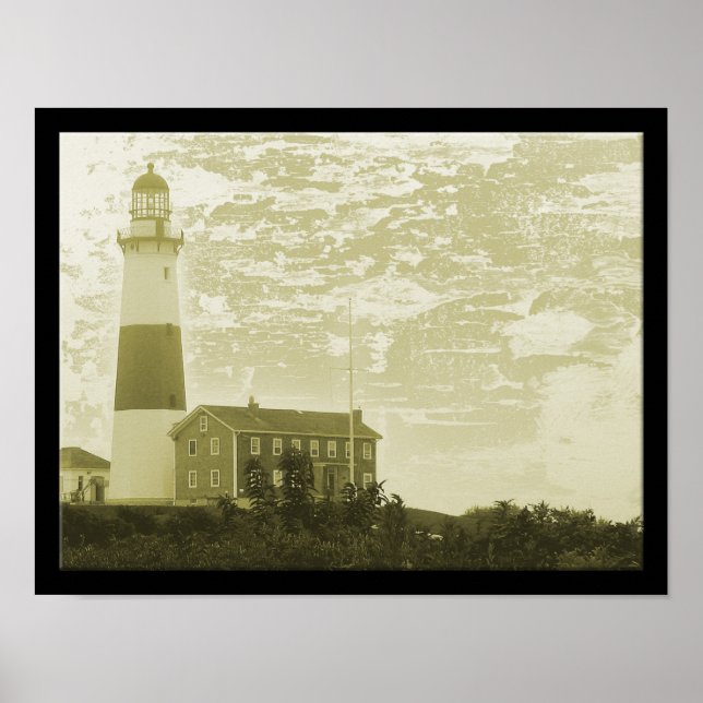 Montauk Lighthouse Poster Impressão (Frente)