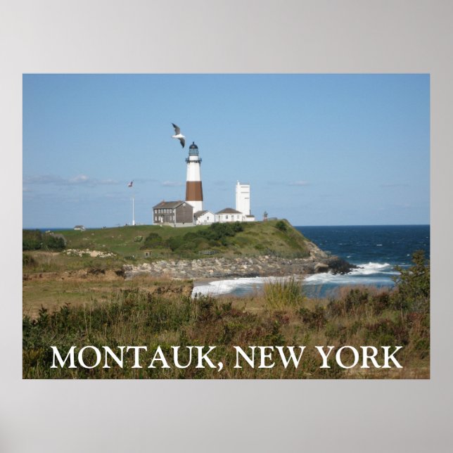 MontaUK Lighthouse Seagull Love Poster (Frente)
