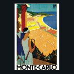 Monte-Carlo Art Deco Tennis Poster<br><div class="desc">Stilish Monte-Carlo poster made by great artist Roger Broders,  in a beautiful Art-Deco style depicts a couple of tennis players looking a tennis court. In front the beach of Monte-carlo. Great for decoration</div>