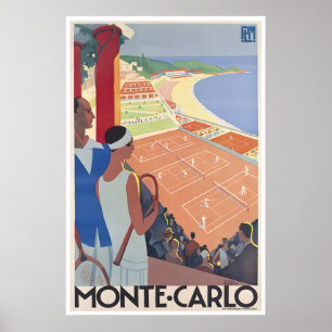 Monte Carlo Arte Tênis Impressão Roger Broders Via
