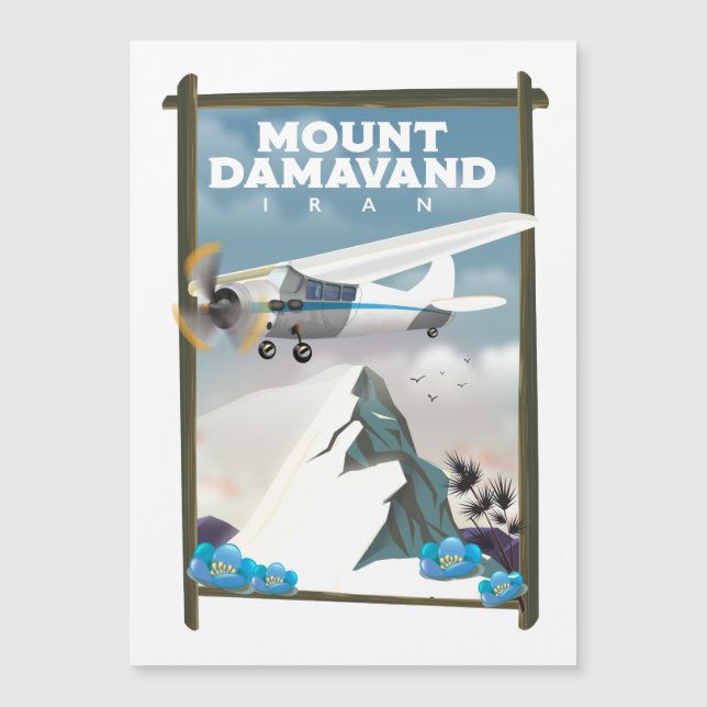 Monte Damavand Iran poster de viagens. (Frente)