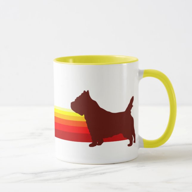 Monte de pedras Terrier com caneca das listras (Direita)
