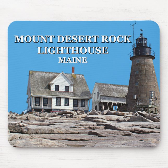 Monte Desert Rock Lighthouse, Maine Mousepad (Frente)