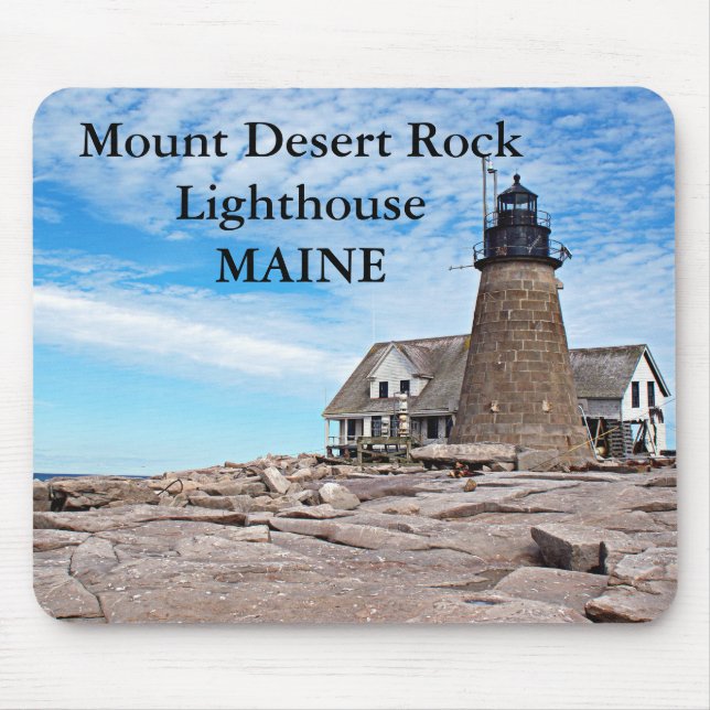 Monte Desert Rock Lighthouse, Maine Mousepad (Frente)