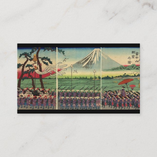 Monte Fuji cerca do cartão de negócio dos 1860's (Frente)