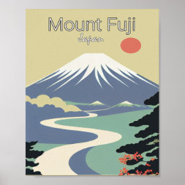 Monte Fuji Minimalista Poster de Viagens vintage