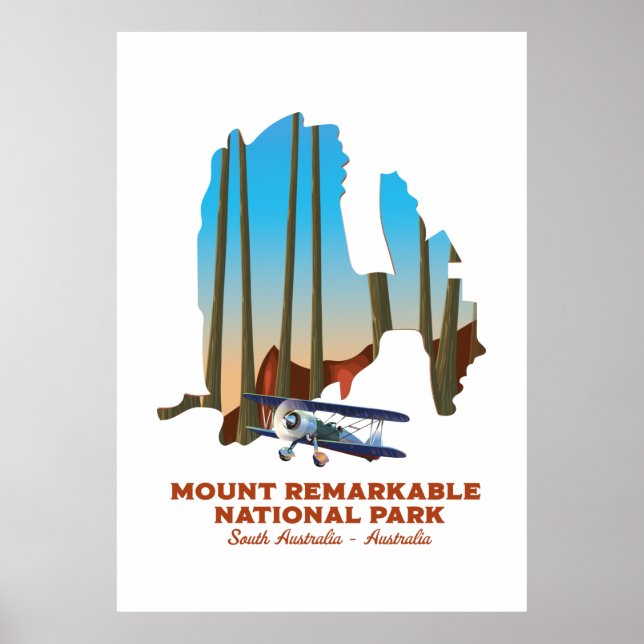 Monte poster de viagens notável do sul da Austráli (Frente)