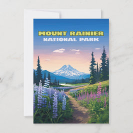 Monte Rainier National Park Washington Retro