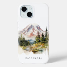 Monte Rainier PNW Watercolor Scenery Personalizado