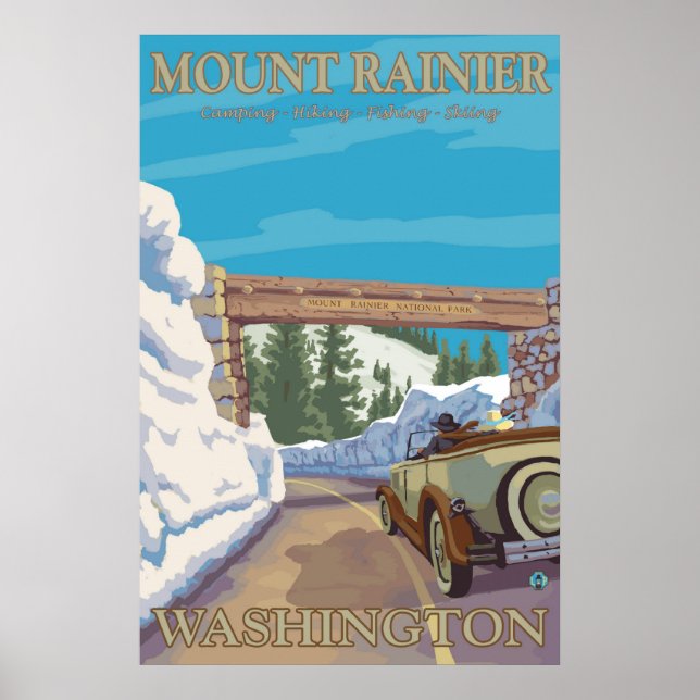 Monte Rainier - Poster de Entrada Chinook Pass (Frente)