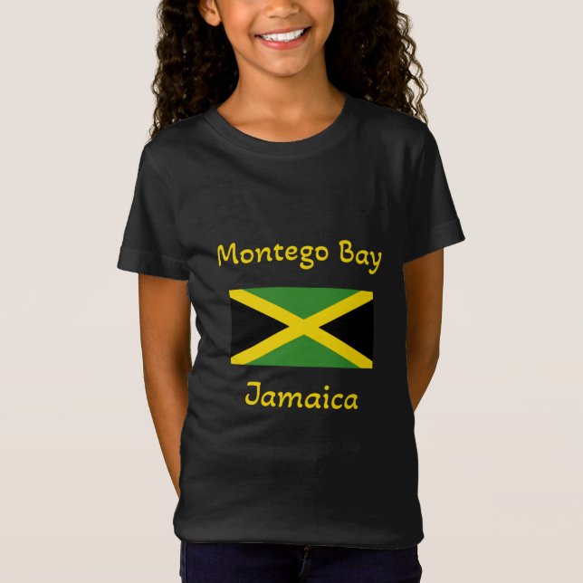 Montego Bay Jamaica - Camisa de bandeira jamaicana (Frente)