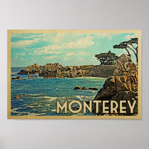 Monterey Poster Viagens vintage California Art