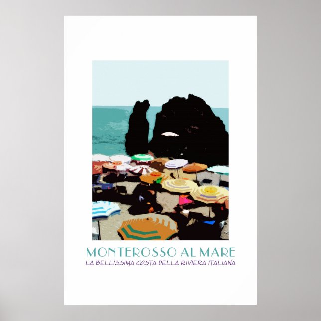 Monterosso, Cinque Terre, Itália Poster vintage (Frente)