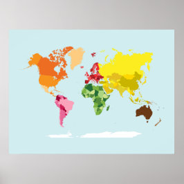 Montessori World Map Wall Art Impressão