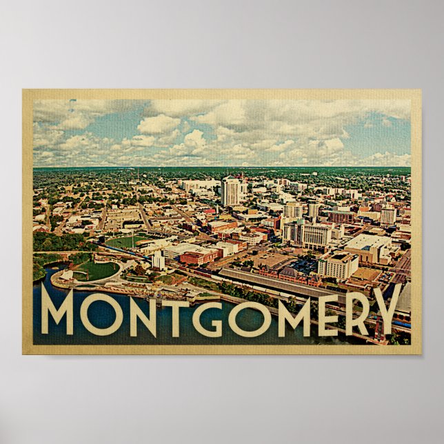 Montgomery Poster Viagens vintage do Alabama (Frente)