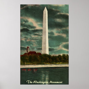 Monumento de Washington pelo poster da noite