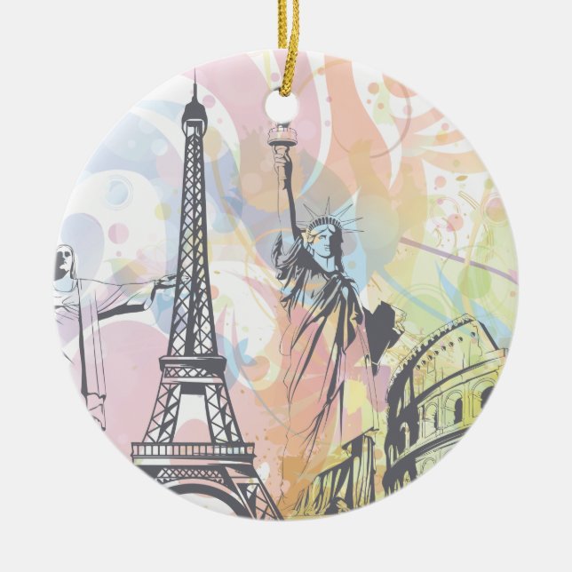 Monumentos do ornamento personalizado mundial (Frente)