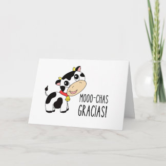 Moo-chas Gracias! Cartões de agradecimentos de cor