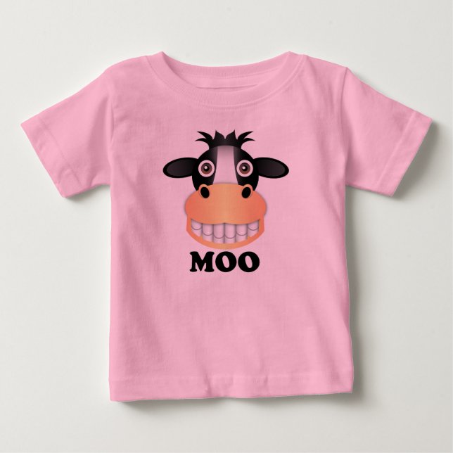 MOO -  fino do t-shirt do jérsei do bebê (Frente)