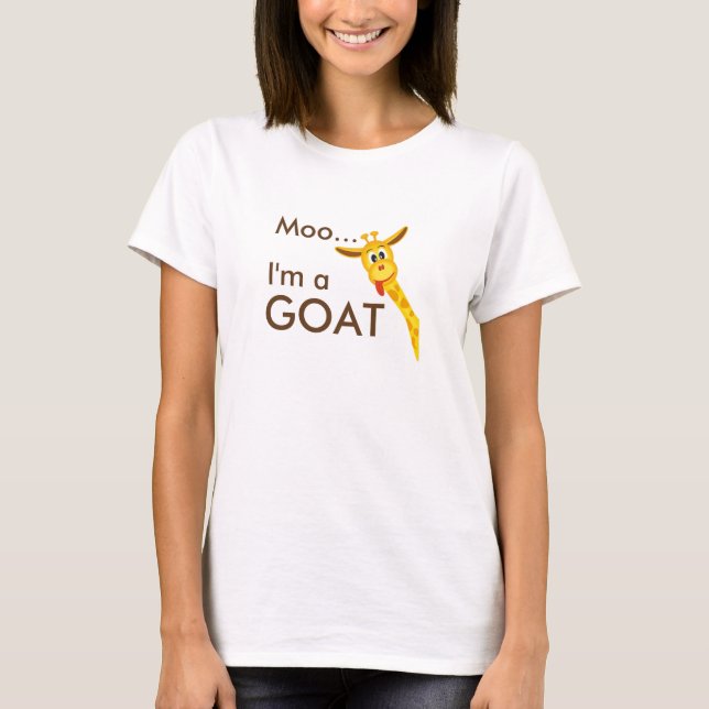 MOO… Im uma cabra… T-shirt do girafa (Frente)