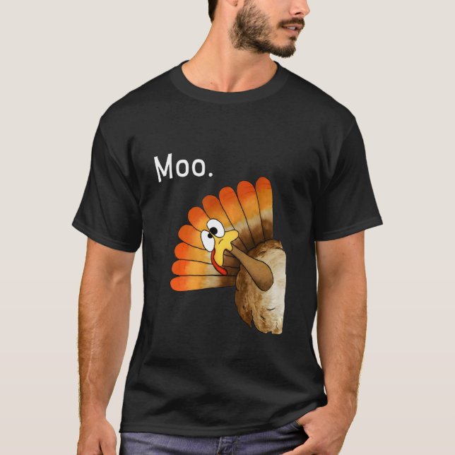 moo peru engraçado ação de graças T Camisa de Long (Frente)