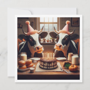 Moo, venha! Aniversário de vaca, convite para aniv
