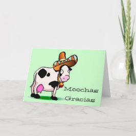 Moochas Gracias Cow Cartões de agradecimentos