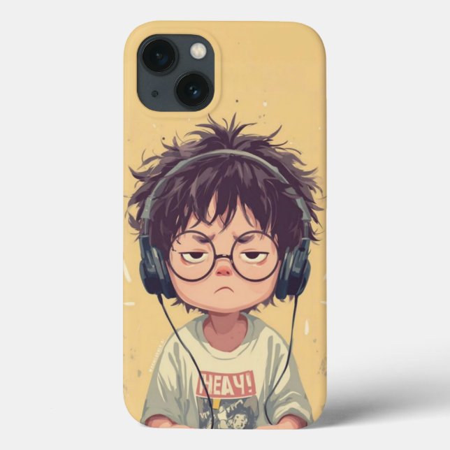 Mood: Bored Boy with Headphones Case (Verso)