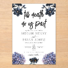 Moody Black Floral Till Death Do Us Part Wedding