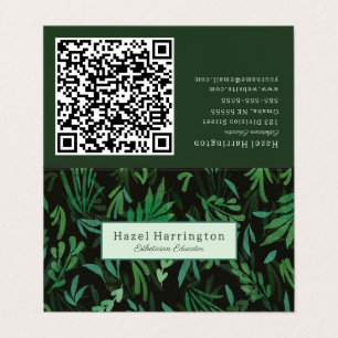 Moody Botanical QR Code Dobrado Cartão de visita