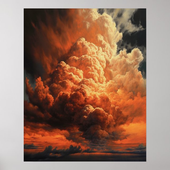 Moody Clouds Art Impressão Poster (Frente)