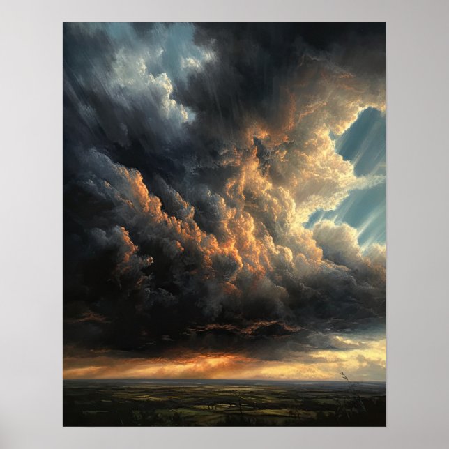 Moody Clouds Art Impressão Poster (Frente)